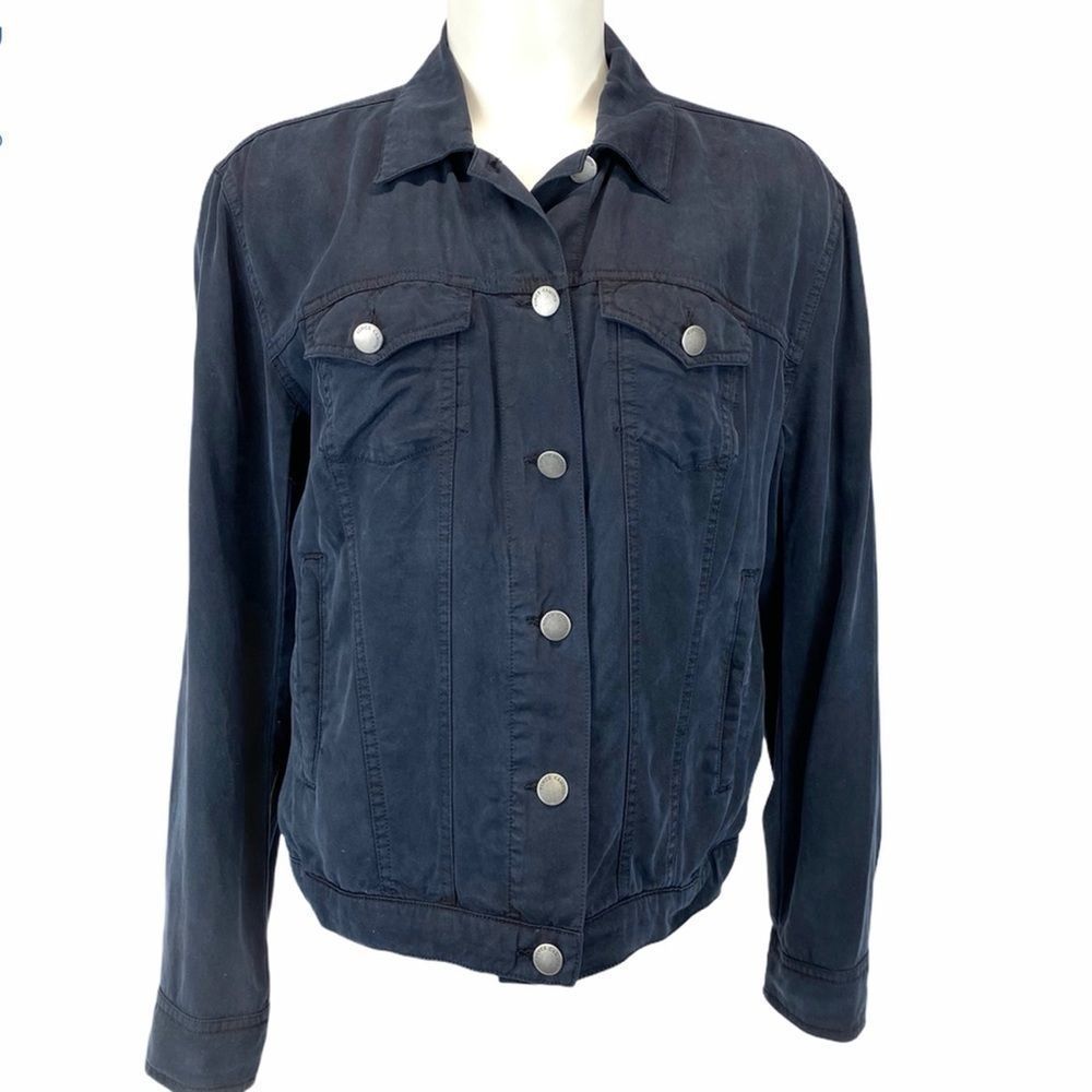 Vince Camuto navy tencel denim style jacket S - Picture 2 of 8